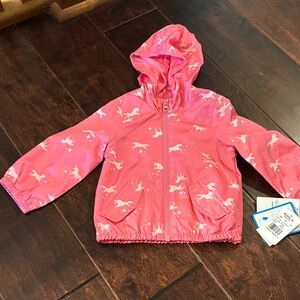 Pink Unicorn Hooded Rain Jacket